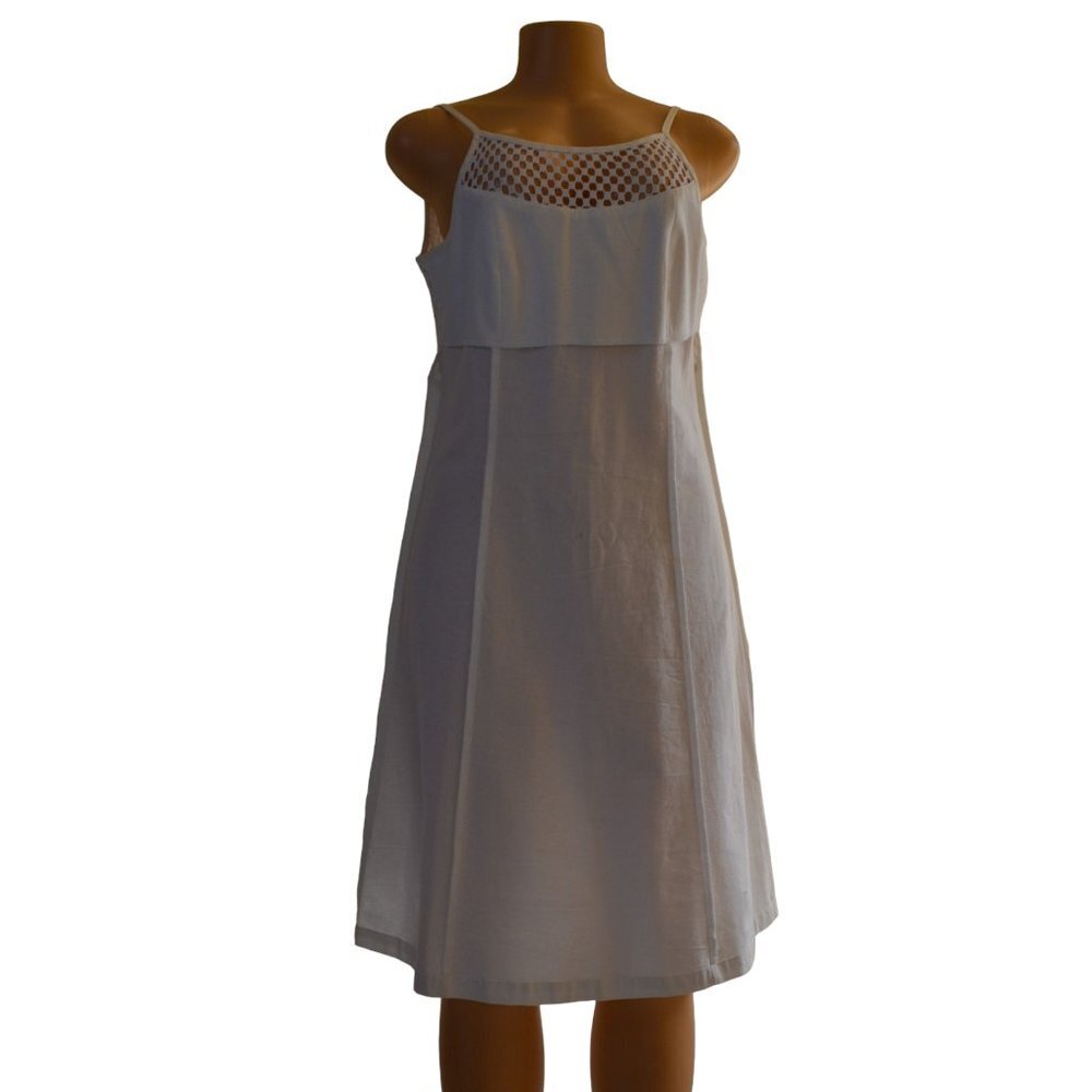 Cuco Mexico Class White Ivory Mesh Dress Spaghetti Straps Cotton Size M - L NWOT - Picture 10 of 13